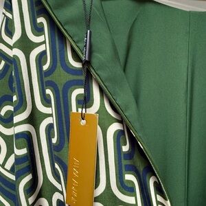 Green and White Patterned Dress